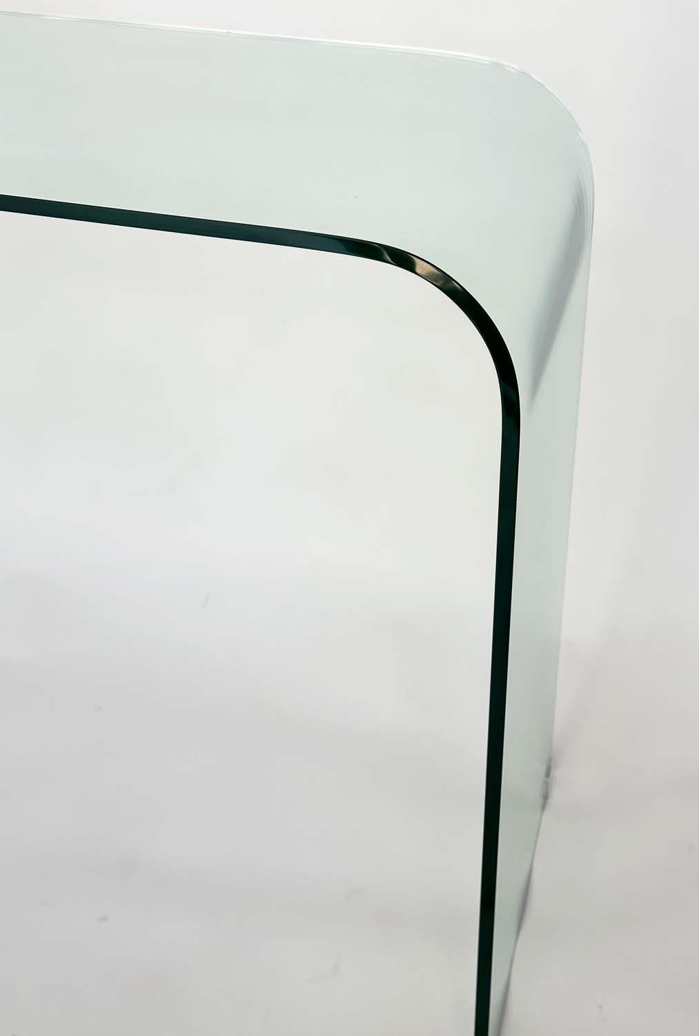 CONSOLE TABLE, curved arched glass, 110cm W x 80cm H x 40cm D. - Image 3 of 6