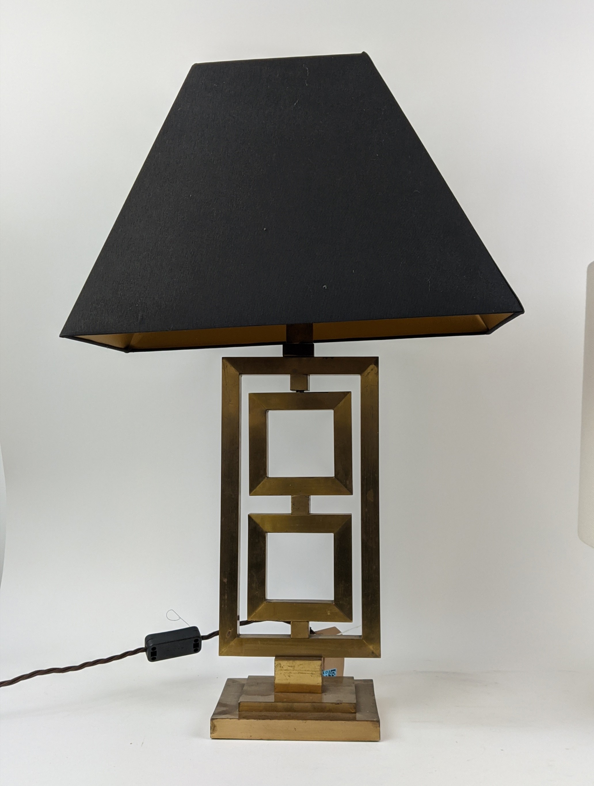 TABLE LAMPS, two differing with shades, vintage 20th century, 69cm H at tallest. (2) - Bild 2 aus 7