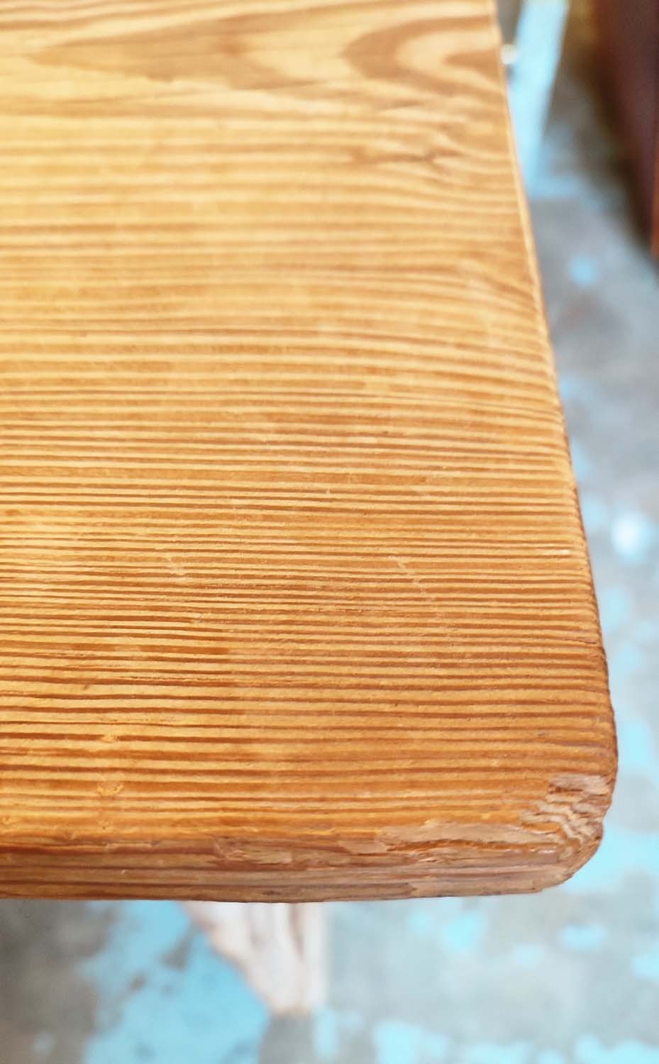 KITCHEN TABLE, Victorian pitch pine with two drawers, 77cm H x 130cm x 67cm. - Bild 16 aus 16