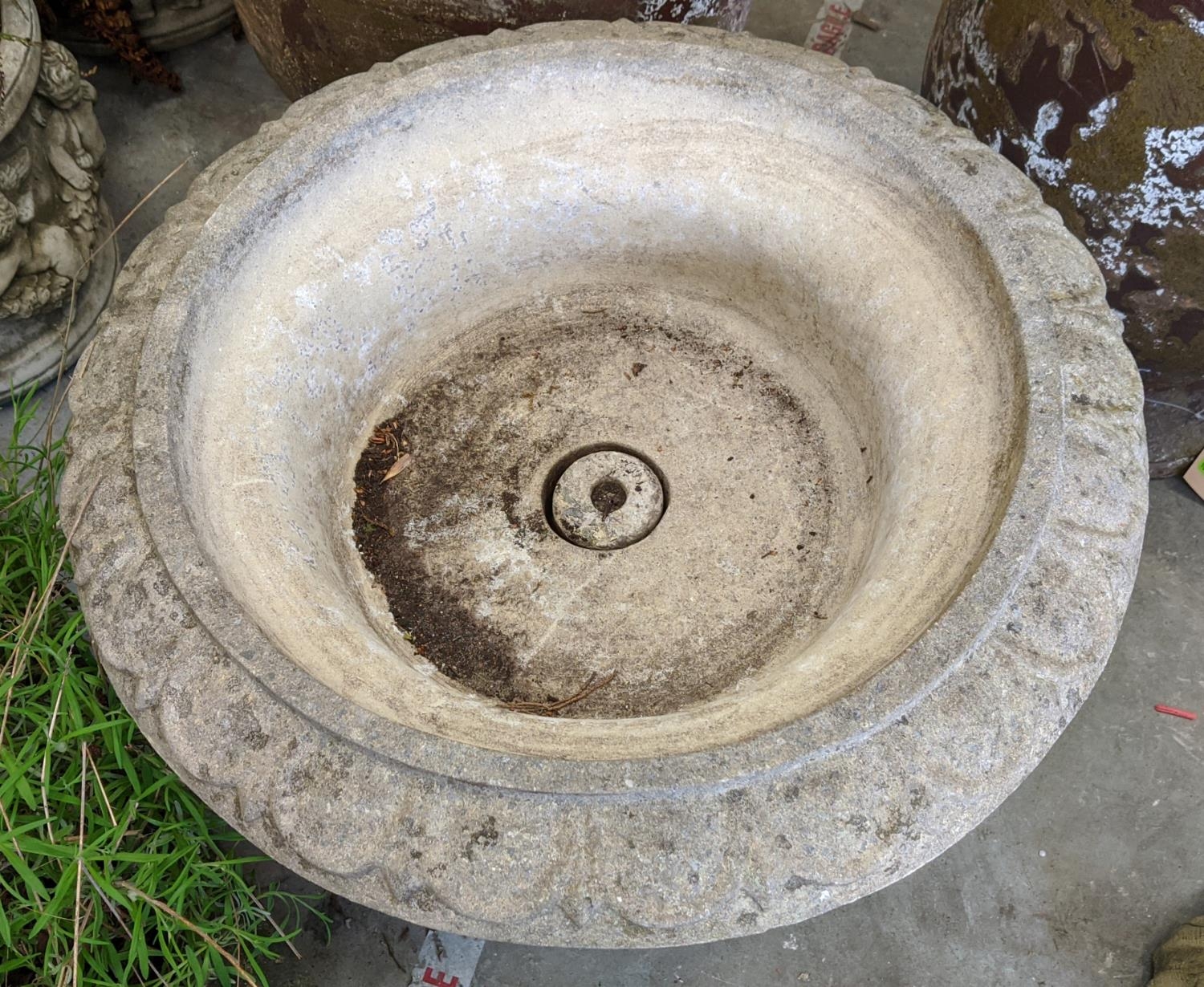 COMPOSITE STONE TAZZA STYLE PLANTER, 64cm W x 53cm H. - Bild 3 aus 5