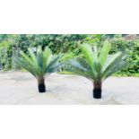 FAUX FERN TREES, a pair, potted 110cm H. (2)