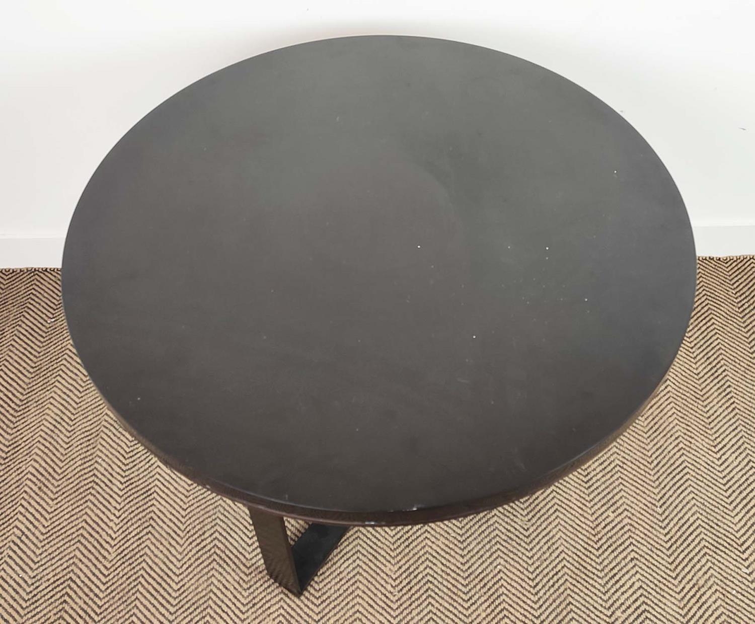 SIDE TABLE, circular black marble top on metal base, 76cm H x 90cm W. - Bild 5 aus 6