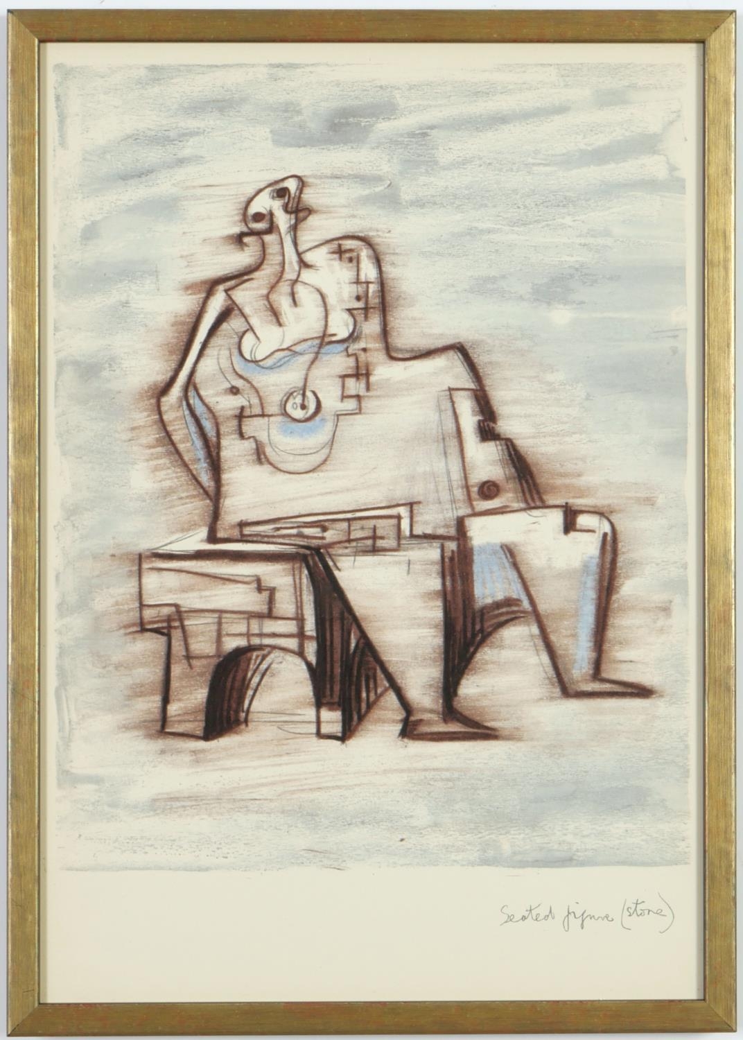 HENRY MOORE, a set of four off set lithographs, seated figures, 30.5cm x 45cm. - Image 2 of 5