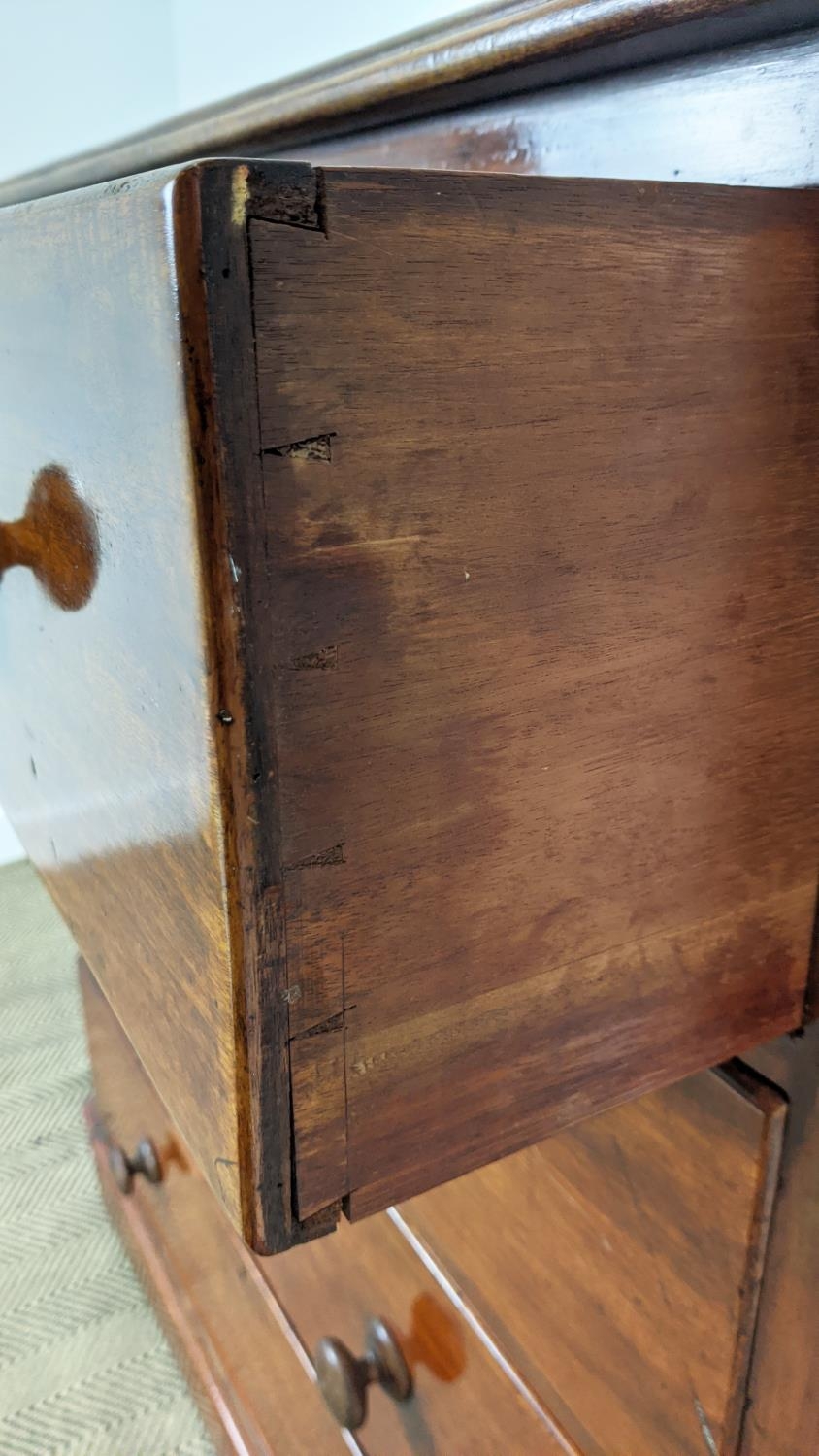 CHEST, Victorian mahogany with five drawers, 122cm H x 123cm x 56cm. - Bild 17 aus 22