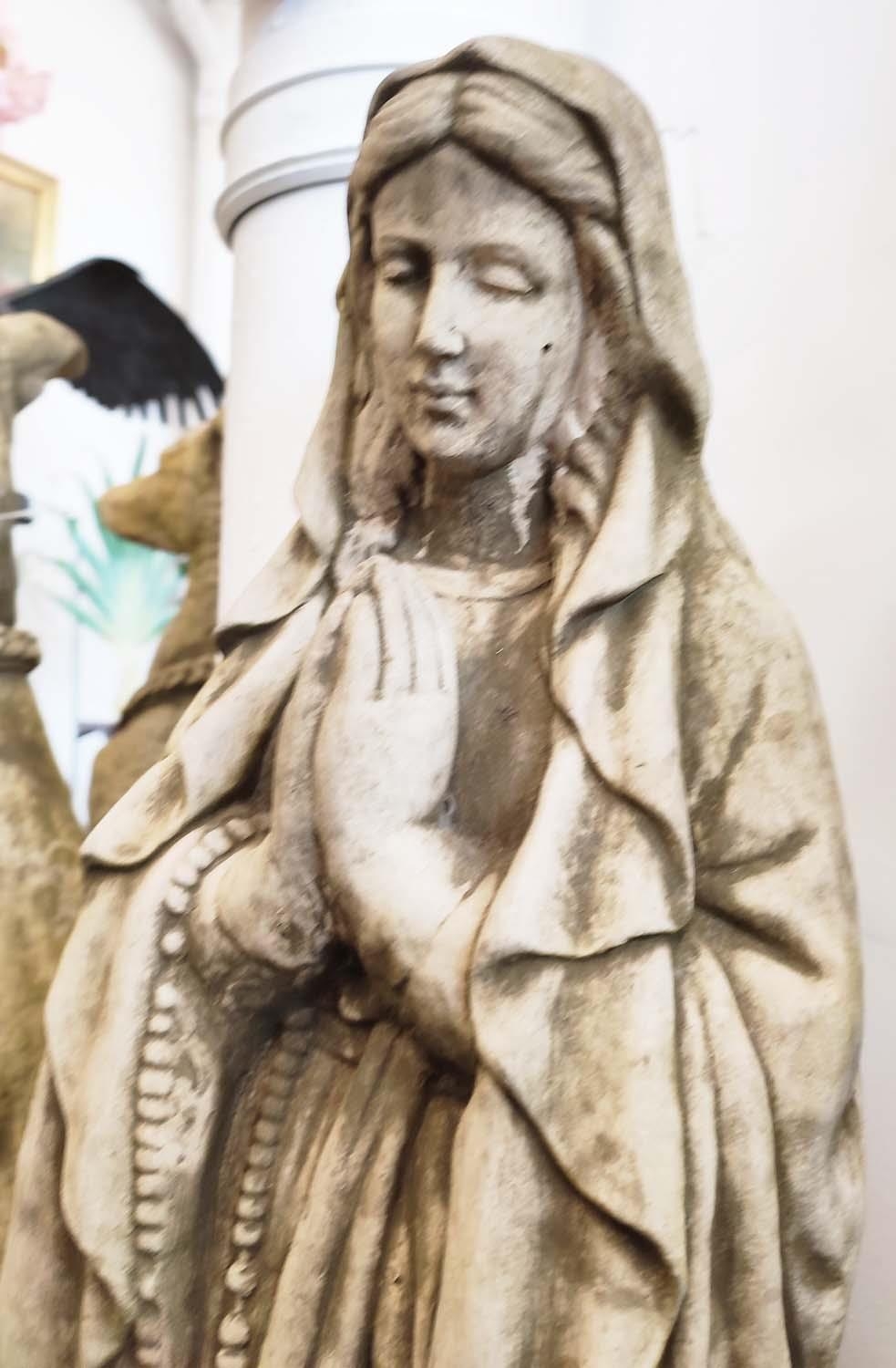 SCULPTURAL STUDIES, two, including one of Our Lady of Lourdes and another of a maiden with - Image 3 of 3