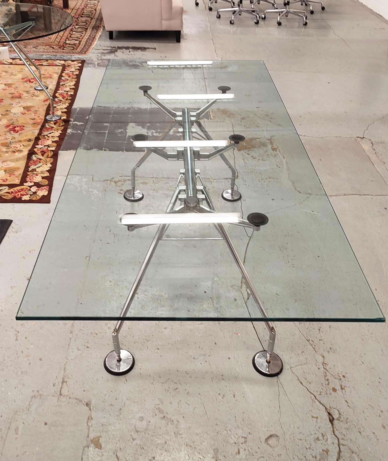 NOMOS TABLE, with a rectangular glass top on pad footed base, 100cm D x 220cm L x 75cm H. - Image 2 of 5