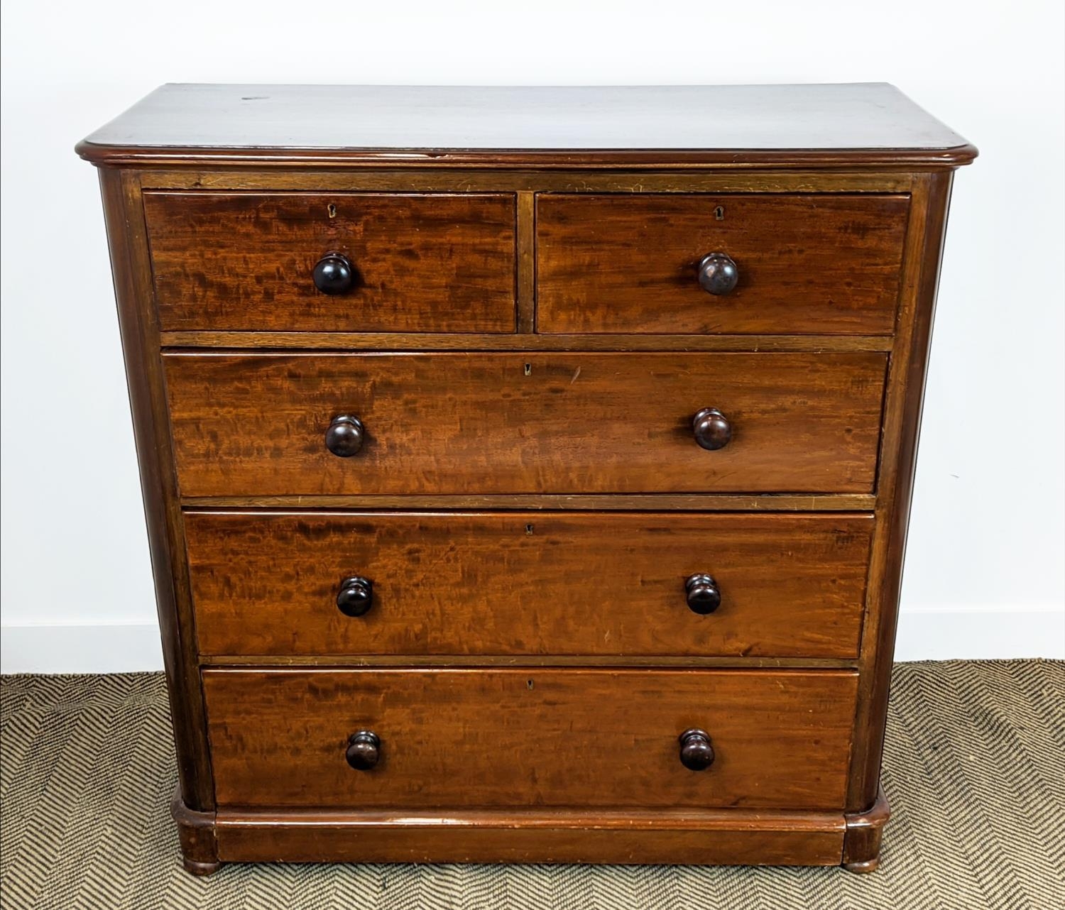 CHEST, Victorian mahogany with five drawers, 119cm H x 120cm x 50cm. - Bild 4 aus 20