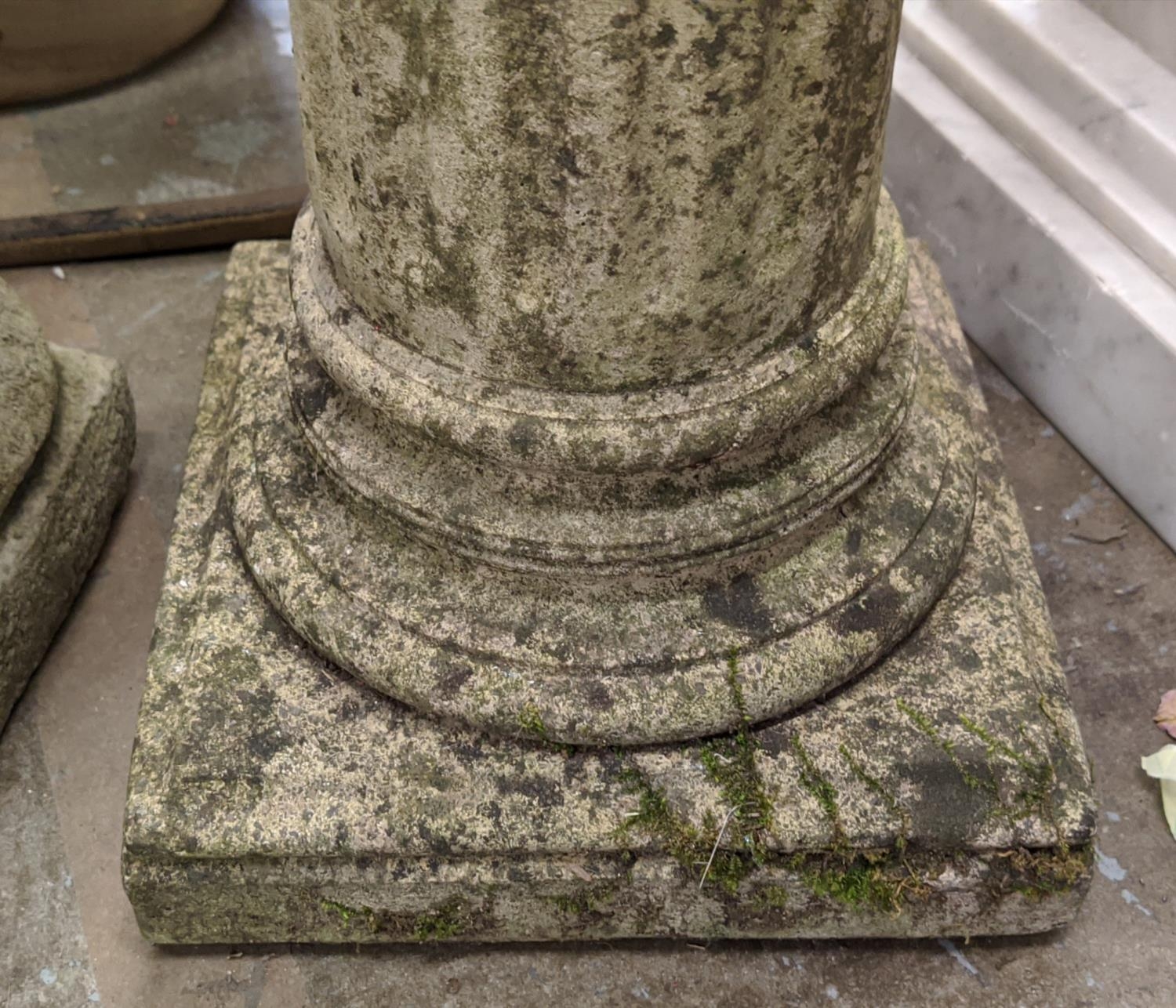 COMPOSITE STONE COLUMN WITH SUNDIAL ATOP, 94cm H. - Bild 2 aus 5