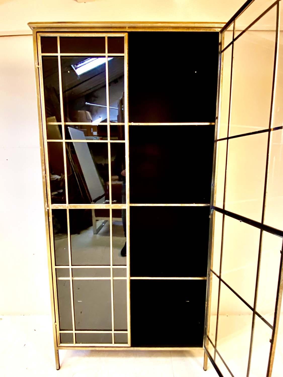 GLAZED CABINET, gilt metal frame, glazed doors, 167cm high, 83cm wide, 38cm deep. - Image 2 of 3