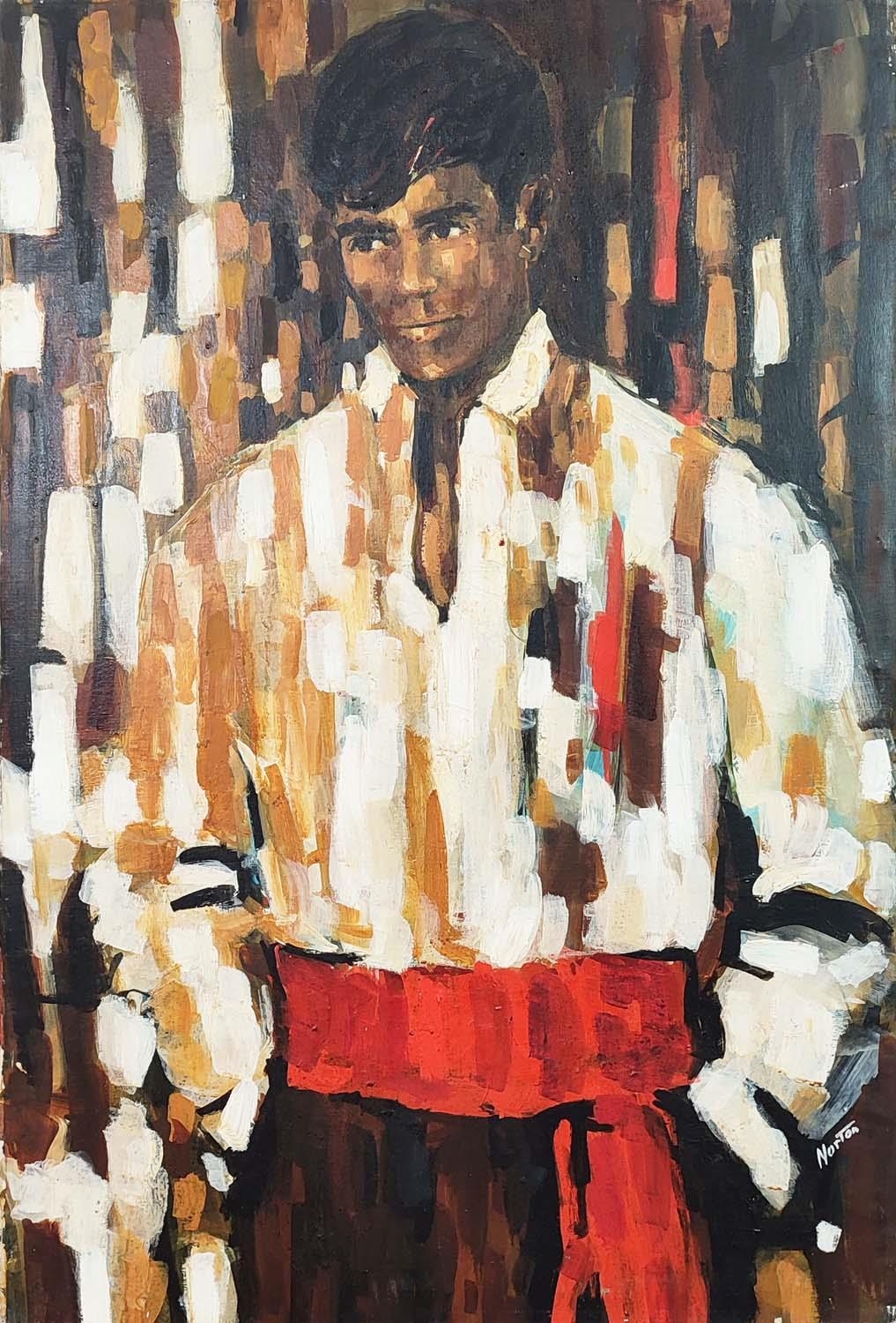 NORTON (Mid 20th Century School), oil on canvas, of a young man, unframed, 91cm x 61cm. - Image 2 of 4