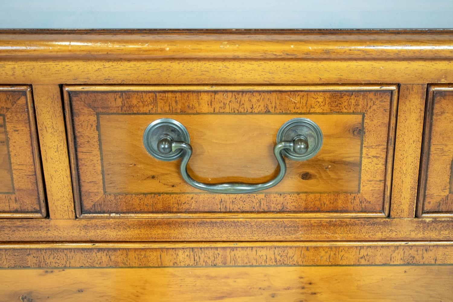 CHEST, Georgian style yewwood with seven drawers and further concealed drawer, 92cm H x 78cm x 48cm. - Image 6 of 10