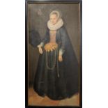 16TH CENTURY MANNER 'Mary Queen of Scots', full length portrait, 20th century reproduction oil on