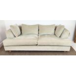 SINCLAIR MATTHEWS SANTA BARBARA SOFA, light green upholstery, 214cm W x 72cm H x 110cm D.