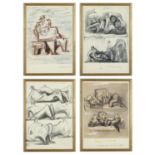 HENRY MOORE, a set of four off set lithographs, seated figures, 30.5cm x 45cm.