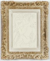 HENRI MATISSE, reclining woman with necklace, heliogravure, French Montparnasse frame, 26cm x 21cm.