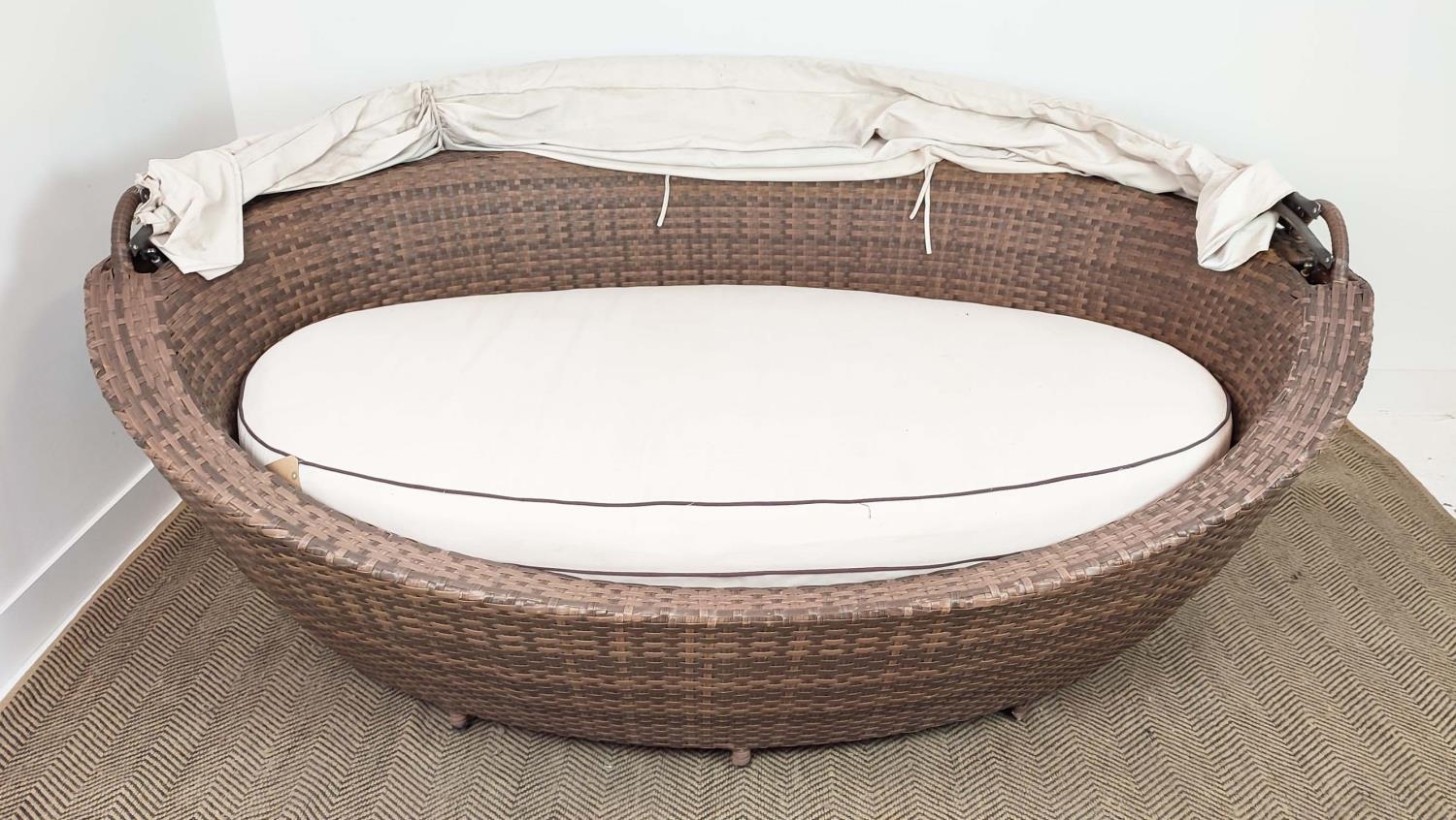 QUATROPI GARDEN DAYBED, with fold back canopy , 220 L x 97cm H.