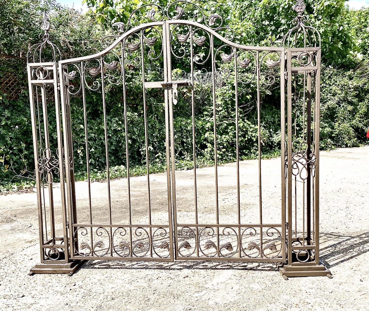 ARCHITECTURAL GARDEN GATE, wrought metal, 136cm high x 144cm wide x 28cm deep - Image 2 of 4