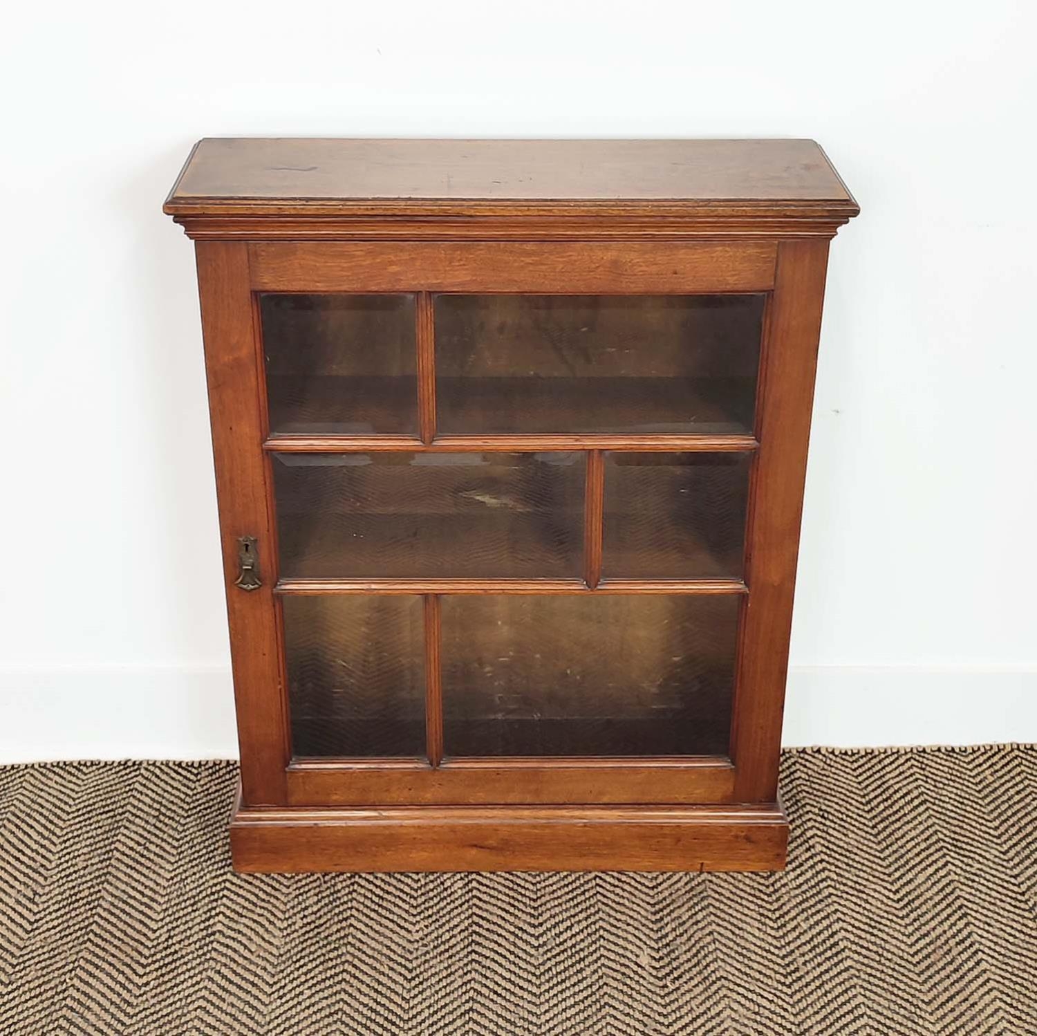 DWARF BOOKCASE, late Victorian walnut with bevelled glazed panel door enclosing shelves, 81cm H x - Bild 13 aus 14