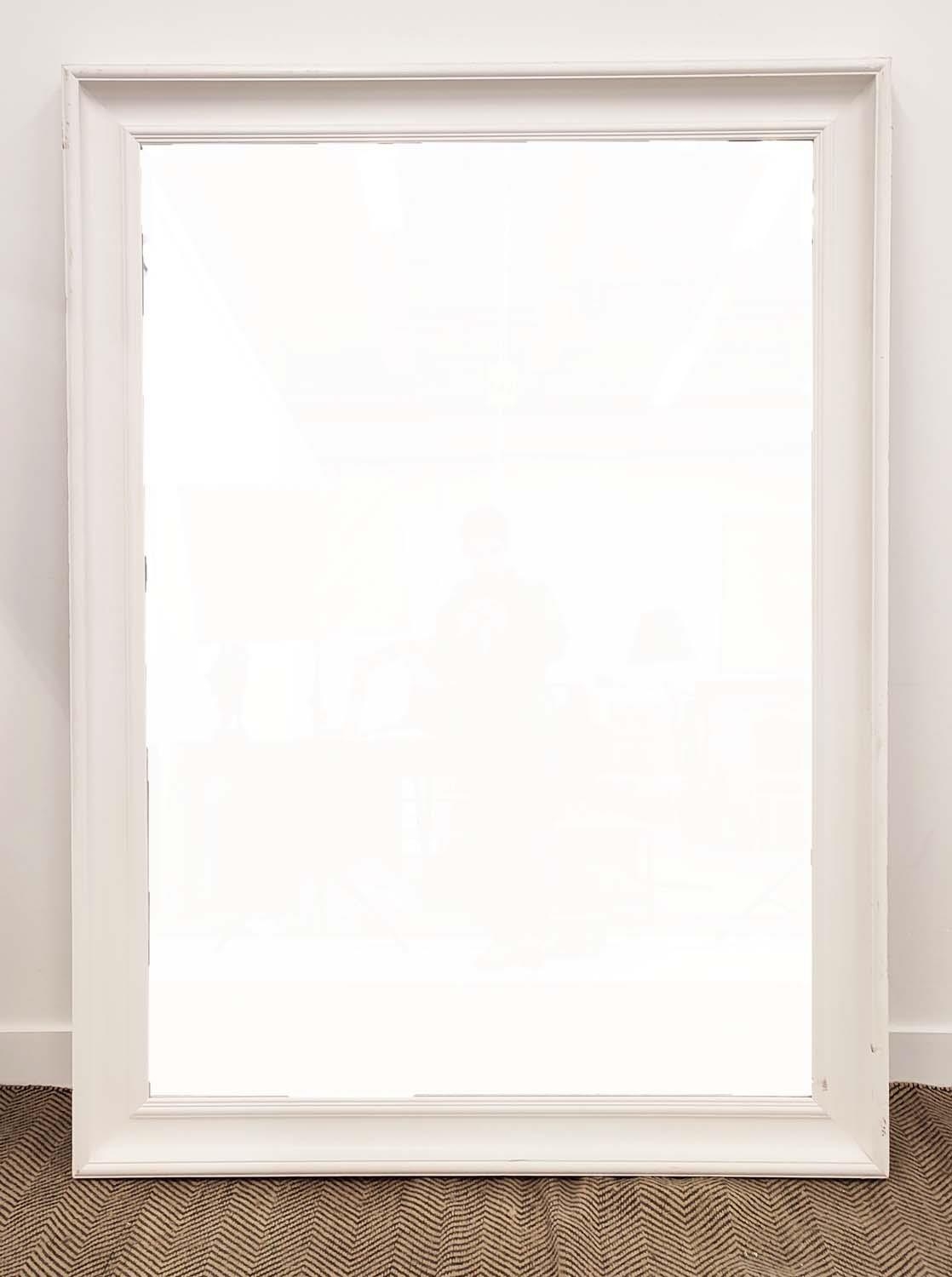 WALL MIRROR, 189cm x 140cm, with a bevelled plate and white painted frame.