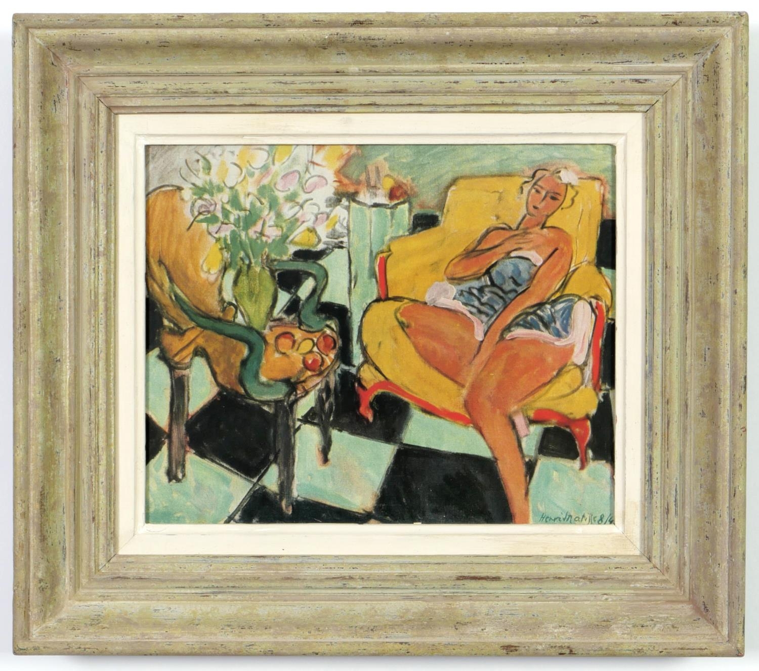 HENRI MATISSE, Seated Woman, off set lithograph, 26cm x 21.5cm.