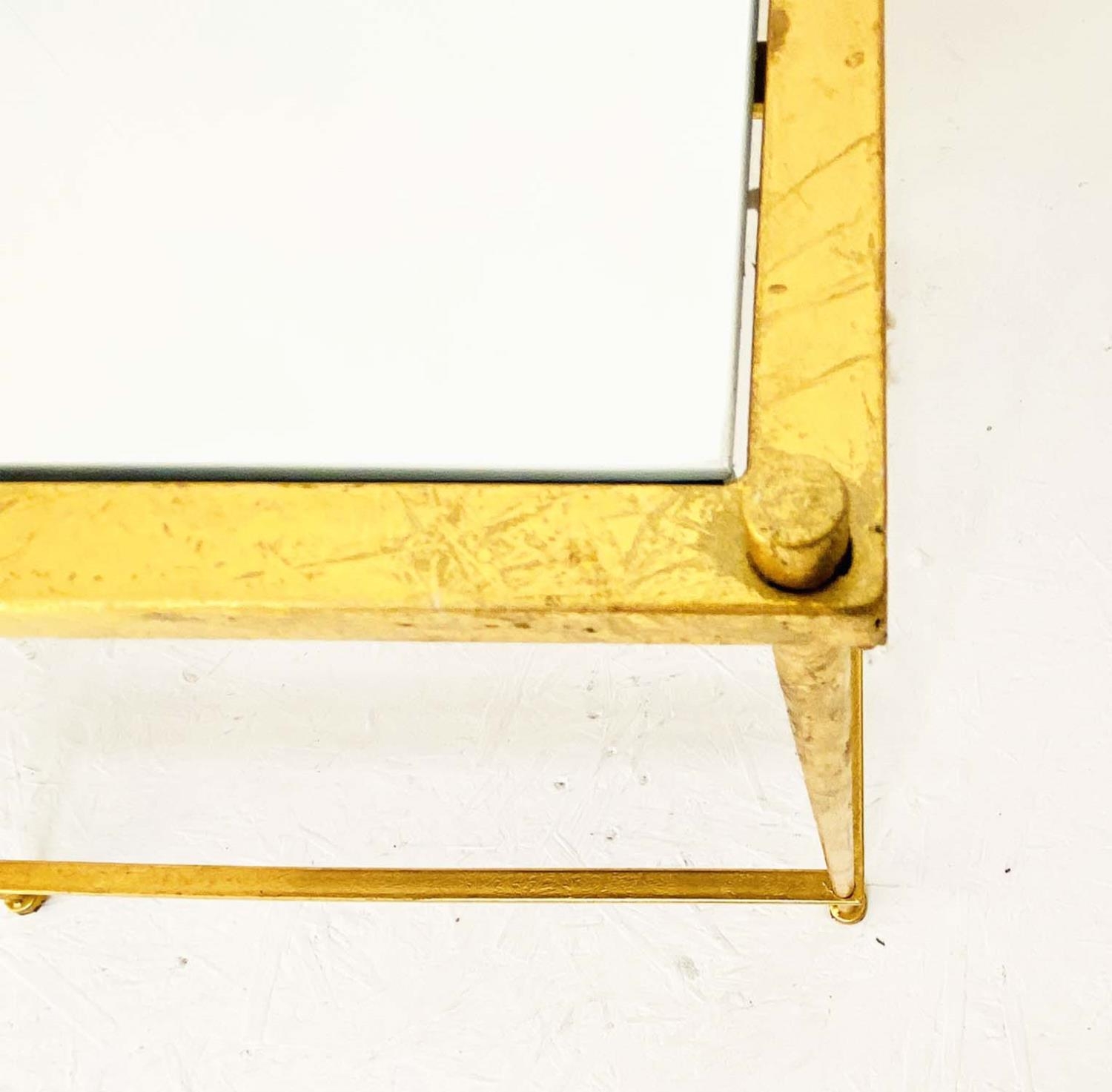 MAISON BAGUES STYLE SIDE TABLES, a pair, gilt metal with mirrored glass tops, 50cm H x 50cm W x 50cm - Bild 2 aus 6