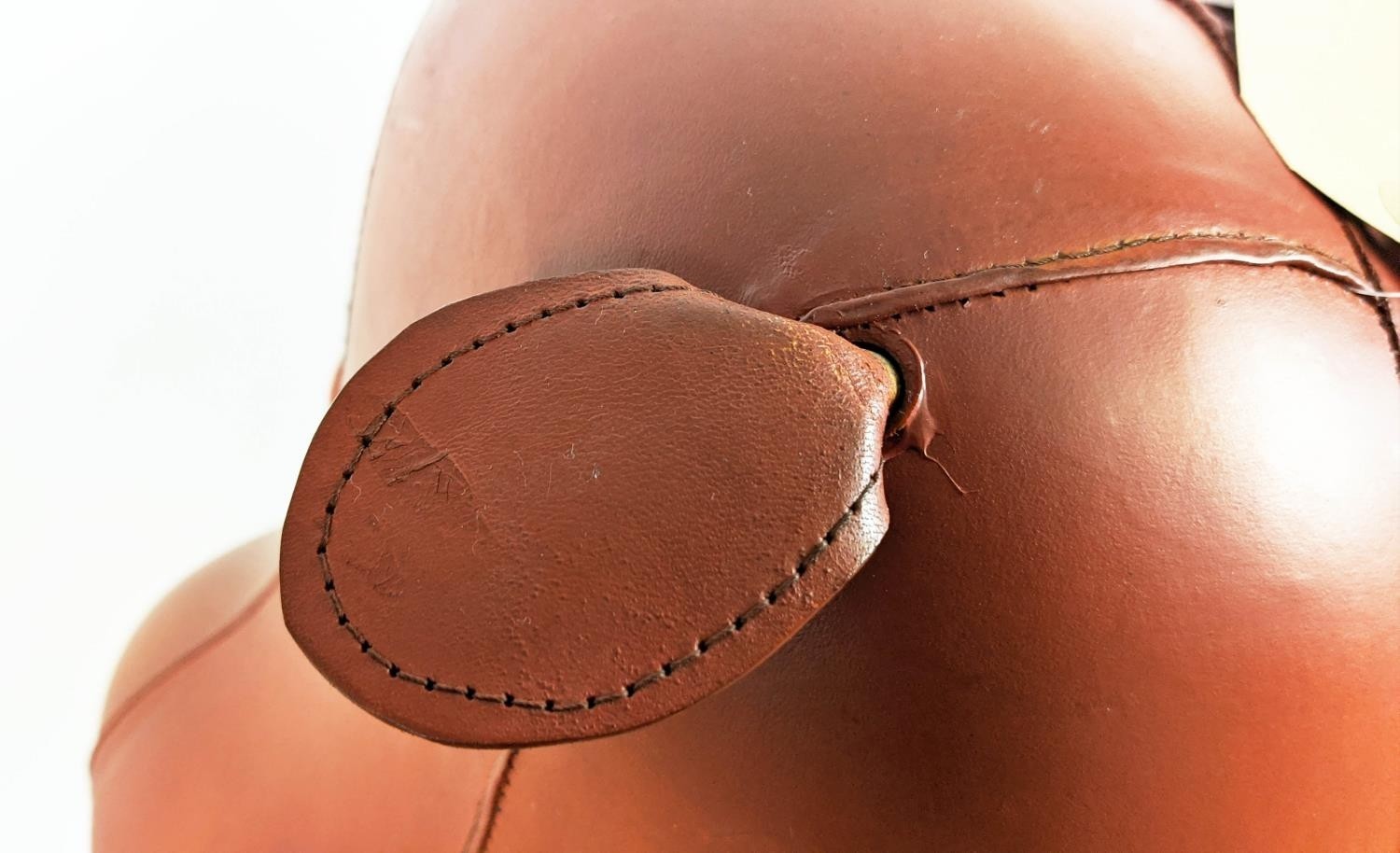 HIPPOPOTAMUS STOOL, tan leather, 77cm L x 40cm H x 33cm W. - Image 4 of 6