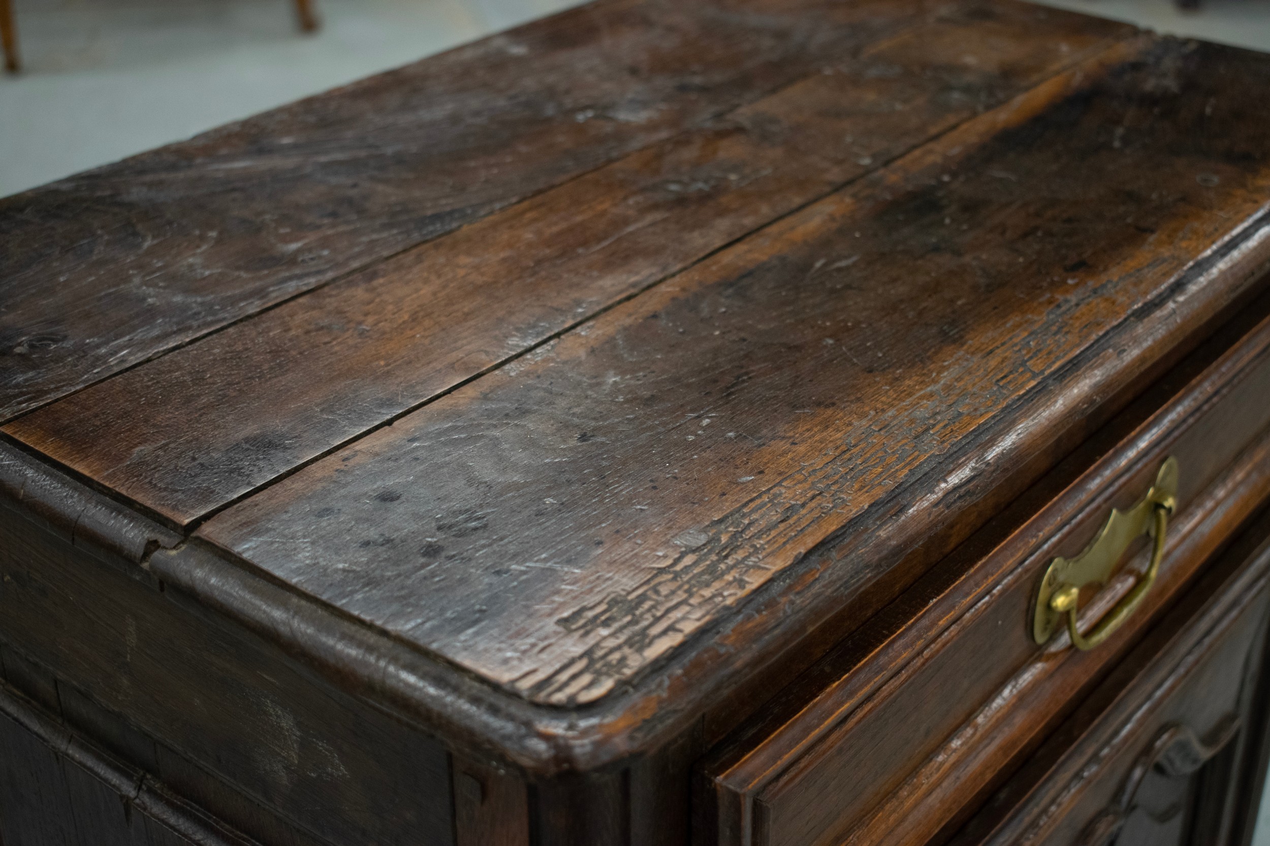 SIDE CABINET, early 19th century French oak with single drawer and door, 88cm H x 66cm W x 42cm D. - Bild 4 aus 5