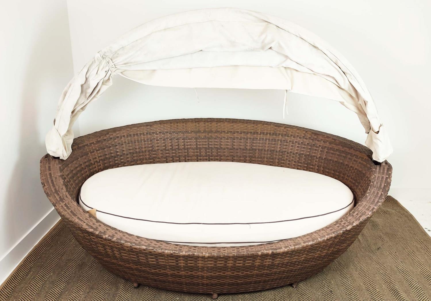 QUATROPI GARDEN DAYBED, with fold back canopy , 220 L x 97cm H. - Image 7 of 8