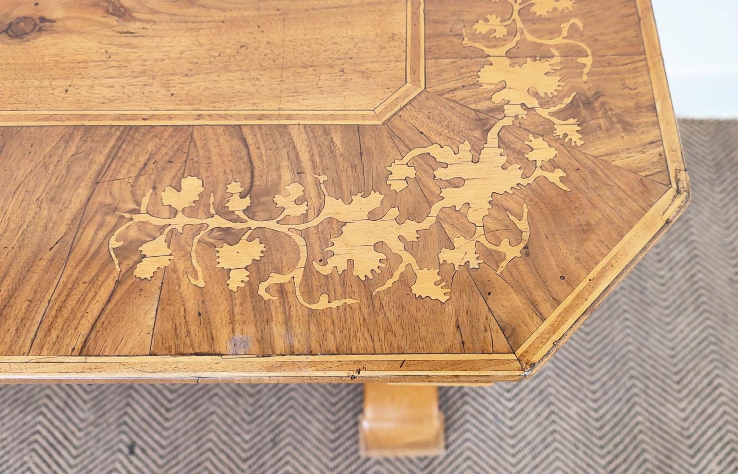 WRITING TABLE, Biedermeier walnut, olivewood and marquetry with frieze drawer, 80cm H x 122cm x - Image 9 of 18