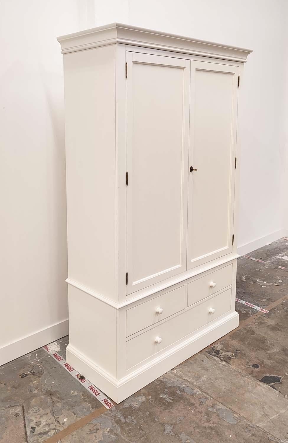 WARDROBE, in a white finish with two doors, hanging rail and three drawers 125cm W x 57cm D x - Bild 3 aus 14