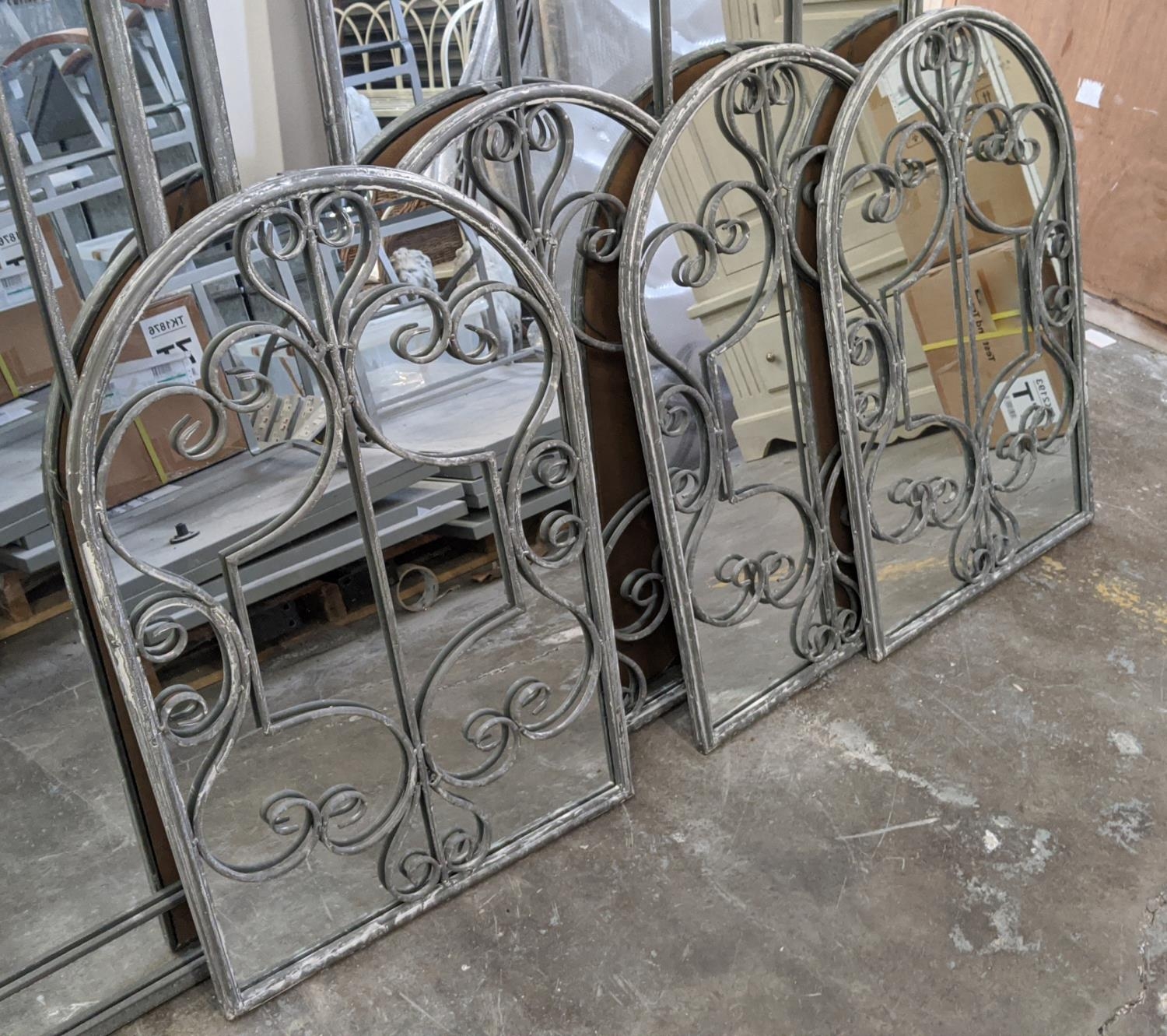 ARCHITECTURAL WALL MIRRORS, a set of four, 75cm H x 50cm W. (4)