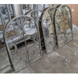 ARCHITECTURAL WALL MIRRORS, a set of four, 75cm H x 50cm W. (4)