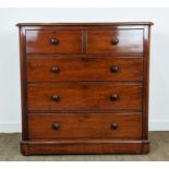 CHEST, Victorian mahogany with five drawers, 122cm H x 123cm x 56cm.