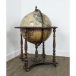 GLOBE BAR, vintage, the top opening to reveal bottle stand, 113cm H x 74cm W.