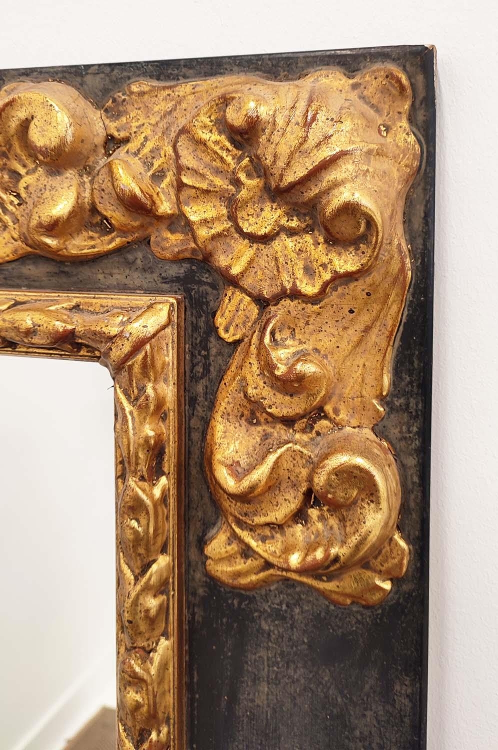 WALL MIRROR, 19th century style Continental ebonised and gilt framed with rectangular plate, 152cm x - Image 4 of 8