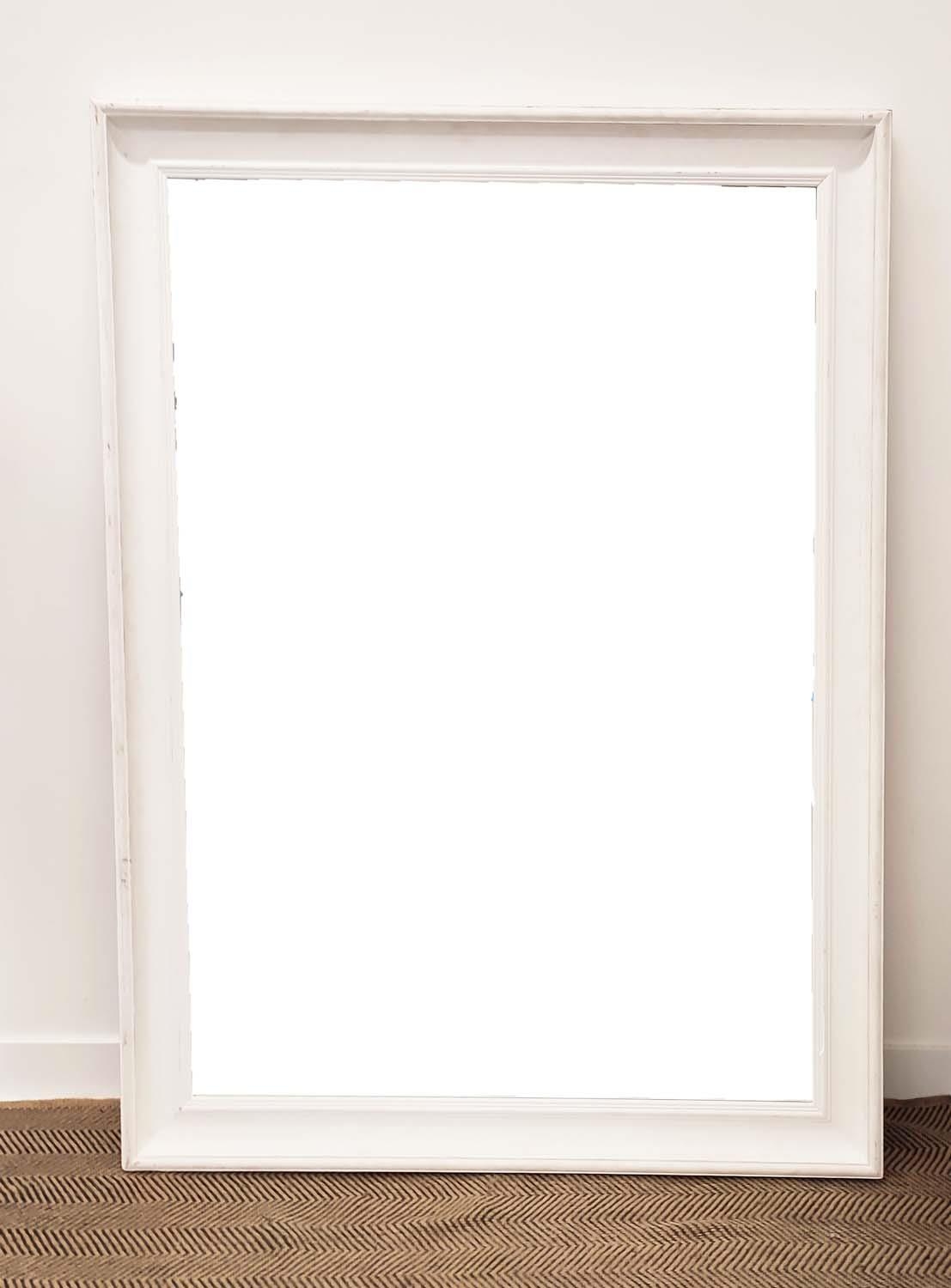 WALL MIRROR, 189cm x 140cm, with a bevelled plate and white painted frame.