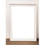 WALL MIRROR, 189cm x 140cm, with a bevelled plate and white painted frame.