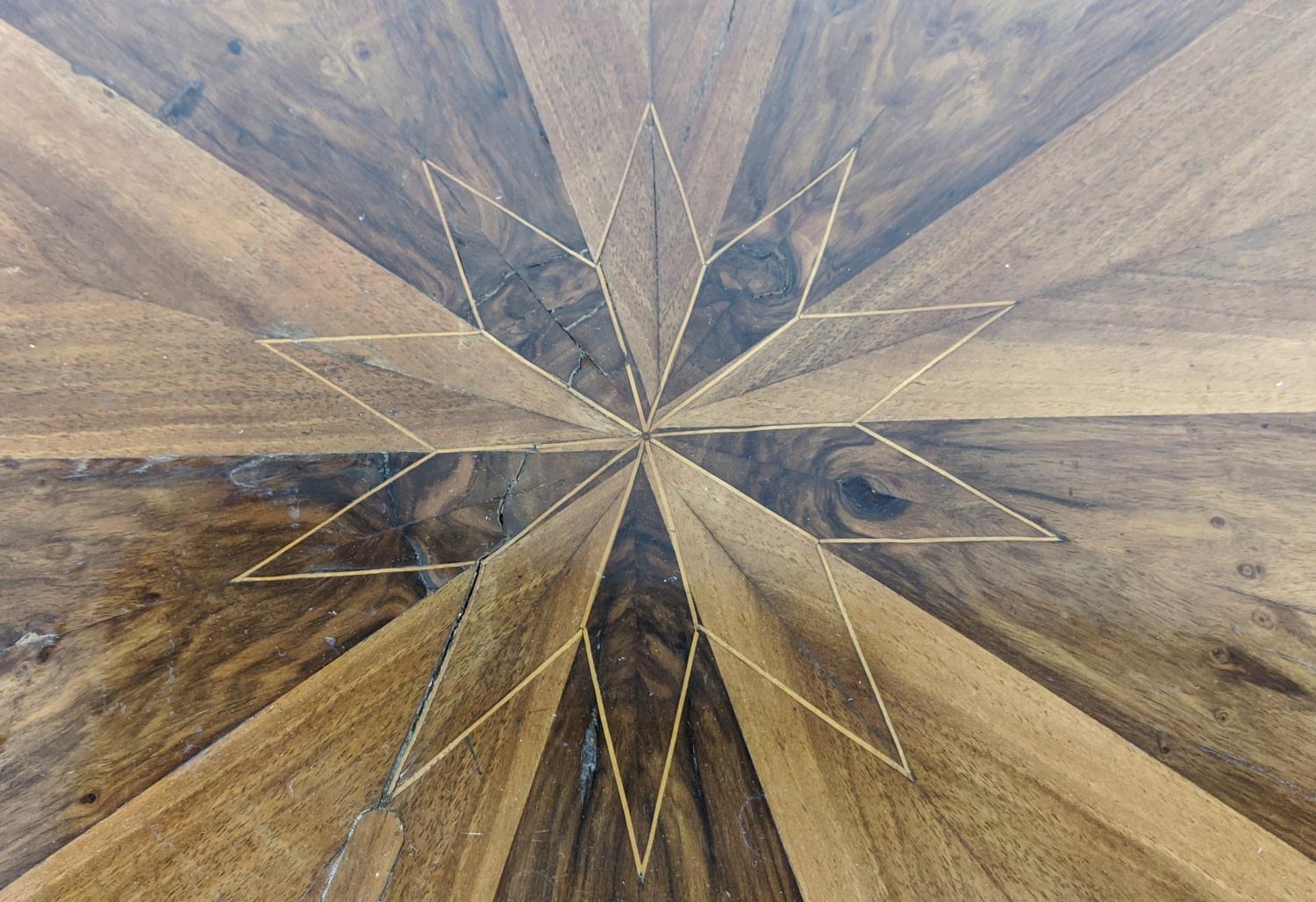 CENTRE TABLE, Biedermeier walnut, ebonised and inlaid with circular segment veneered top, 82cm H x - Image 8 of 20