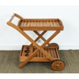 GARDEN DRINKS TROLLEY, two tier, with bottle holders to base, 74cm x 44cm x 79cm.