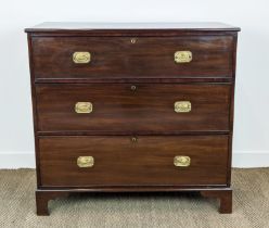 CHEST, 19th century mahogany, with three drawers, 107cm H x 108cm W x 47cm D.