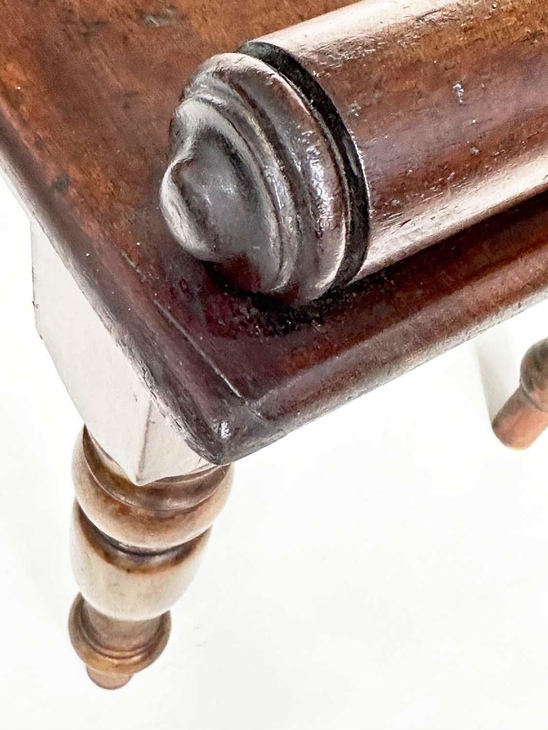 HALL BENCH, early 19th century mahogany rectangular with finely turned bolsters and tapering - Image 9 of 11