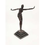 AFTER CHIPARUS SCULPTURE OF A DANCER, in bronze, Art Deco style, 42cm H.