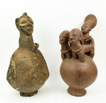 A PAIR OF MANGBETON POTTERY VASES (Congo), 68cm H.