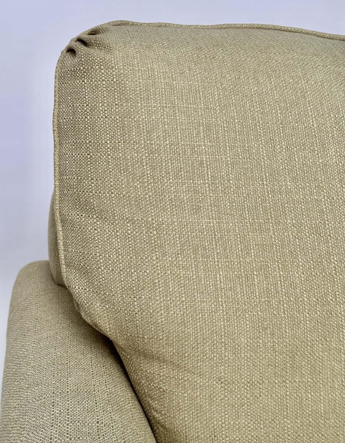 COUNTRY HOUSE ARMCHAIR, Howard and Son style Bridgewater model inspired with primrose yellow slub - Image 8 of 8