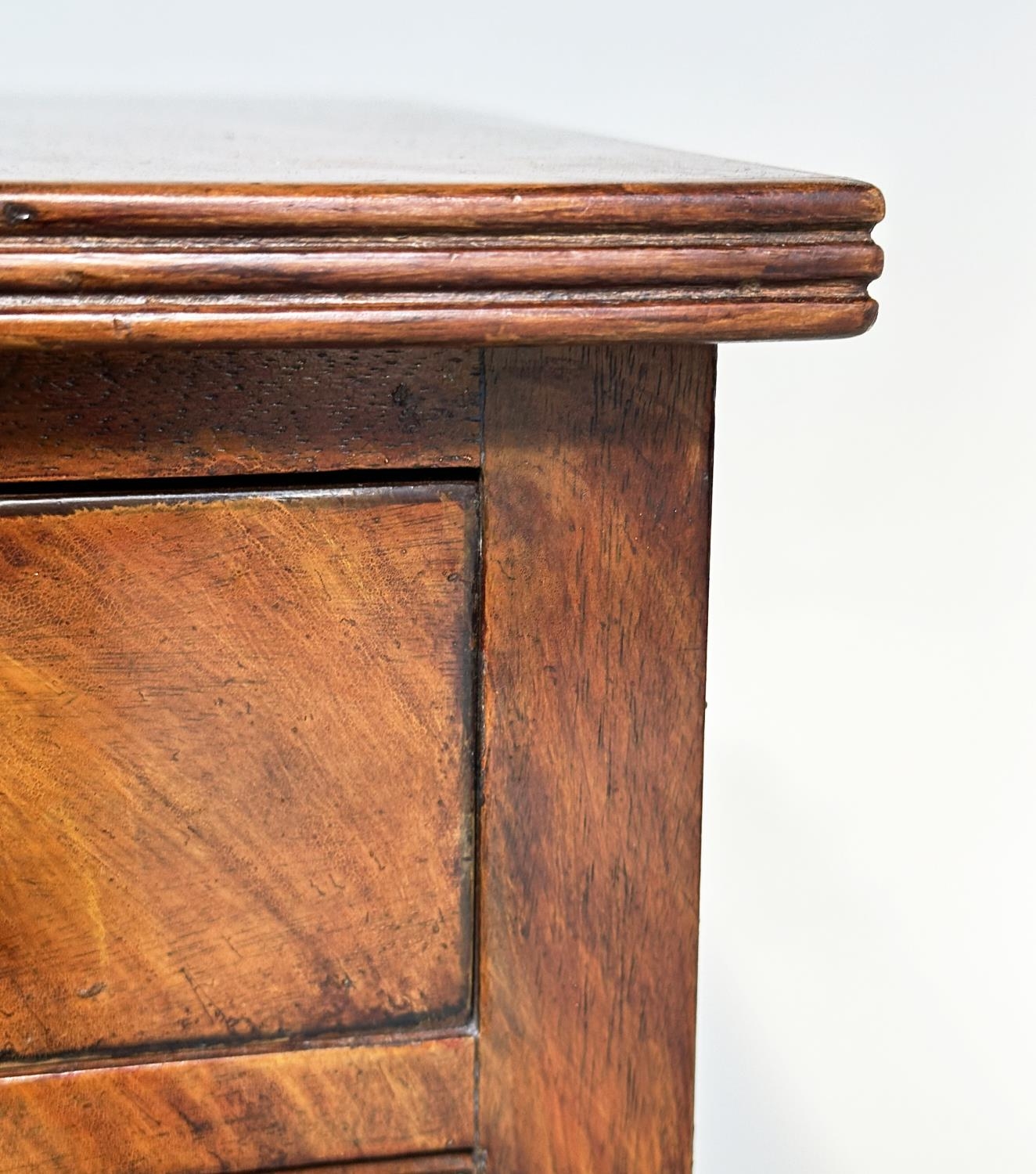 BEDSIDE CHESTS, a pair, Georgian style figured mahogany each with three drawers, 40cm W x 38cm D x - Image 3 of 6