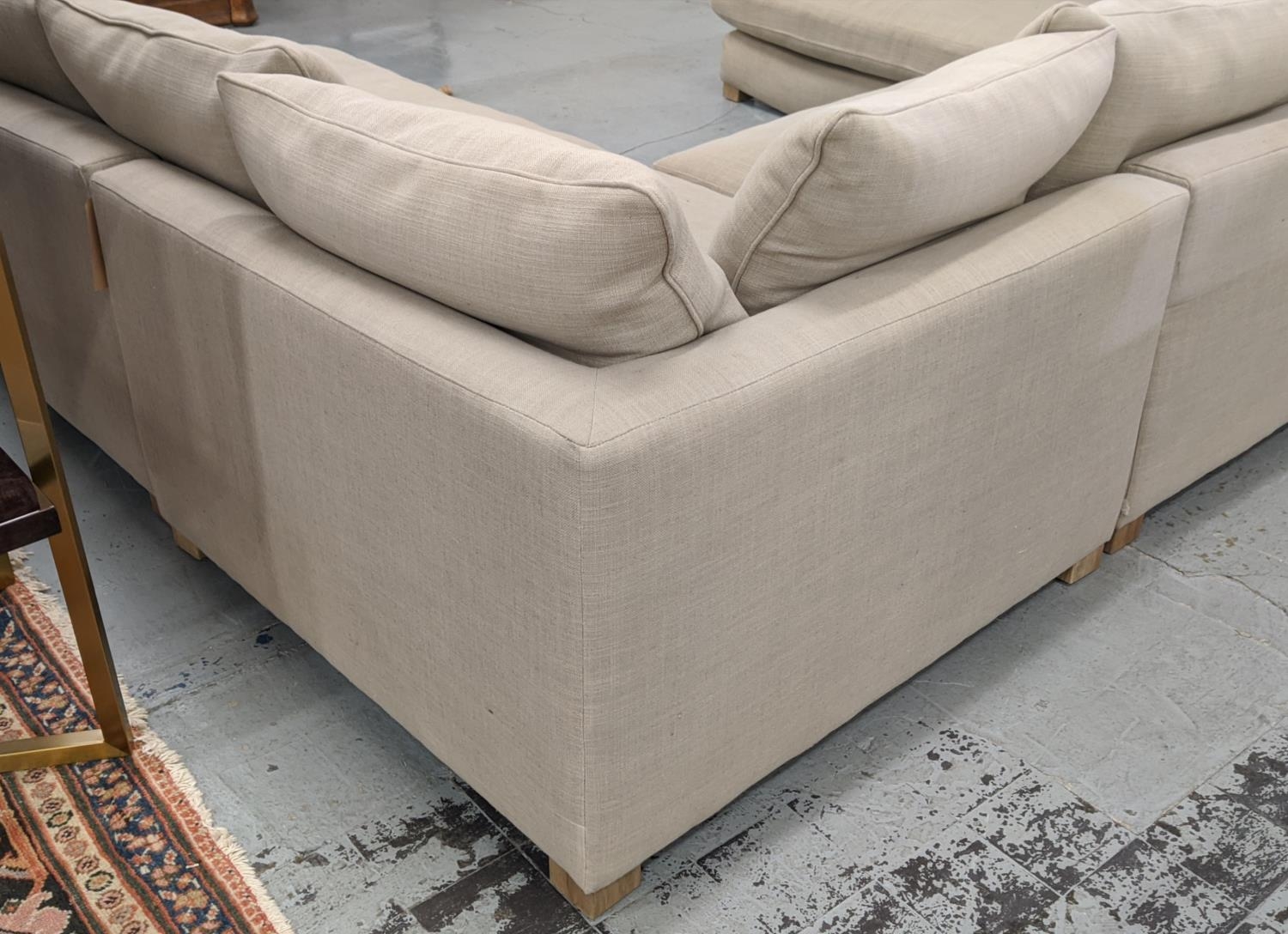 JANE CHURCHILL FABRIC UPHOLSTERED CORNER SOFA, in three modules by Repute from I. & J. L. Brown, - Image 8 of 10