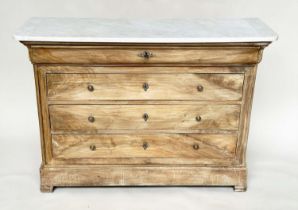 HALL COMMODE, 19th century French Louis Philippe walnut, adapted with four long drawers, 130cm W x