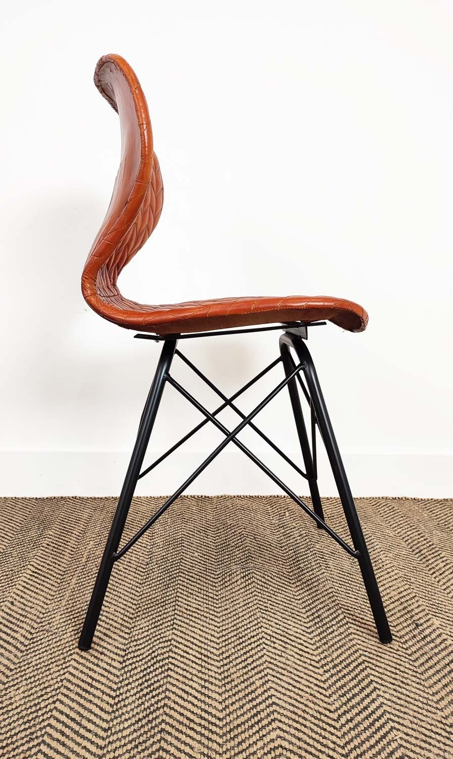 SIDE CHAIRS, a pair, stitched leather upholstery, 85cm H x 42cm W x 46cm D. (2) - Image 5 of 6