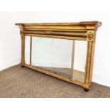 OVERMANTEL, George IV giltwood and gesso, circa 1830 with triple plates, 76cm H x 145cm.