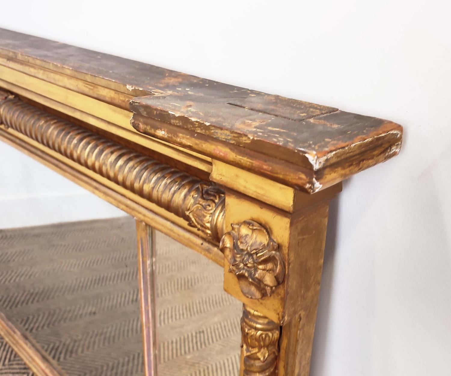 OVERMANTEL, George IV giltwood and gesso, circa 1830 with triple plates, 76cm H x 145cm. - Image 2 of 4
